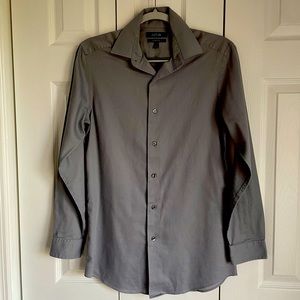 Apt 9 Mens Slim Fit Dress Shirt Dark Gray